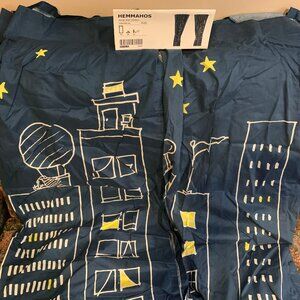IKEA Kids Bedroom Curtains Pair (Hemmahos) – Blue City Design – New